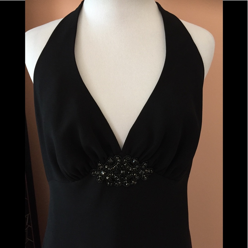 Jones NY~Rhinestone Embellished Halter Dress - Picture 3 of 8